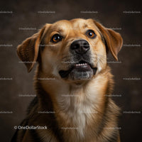 Curious Brown Dog with Expressive Eyes in Portrait