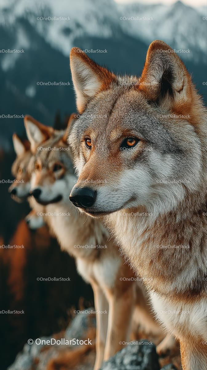 Majestic Wolves in the Mountain Wilderness