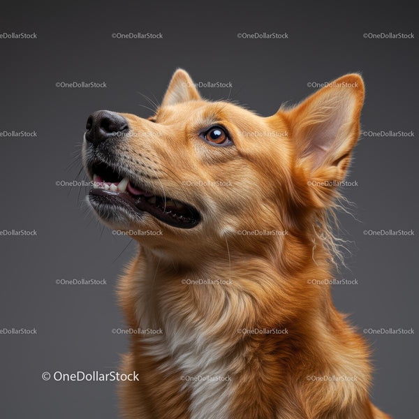Golden Retriever with Cheerful and Alert Expression