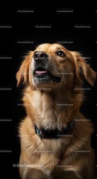 Golden Retriever Portrait with Black Background