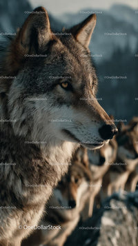 Majestic Gray Wolf in Natural Habitat