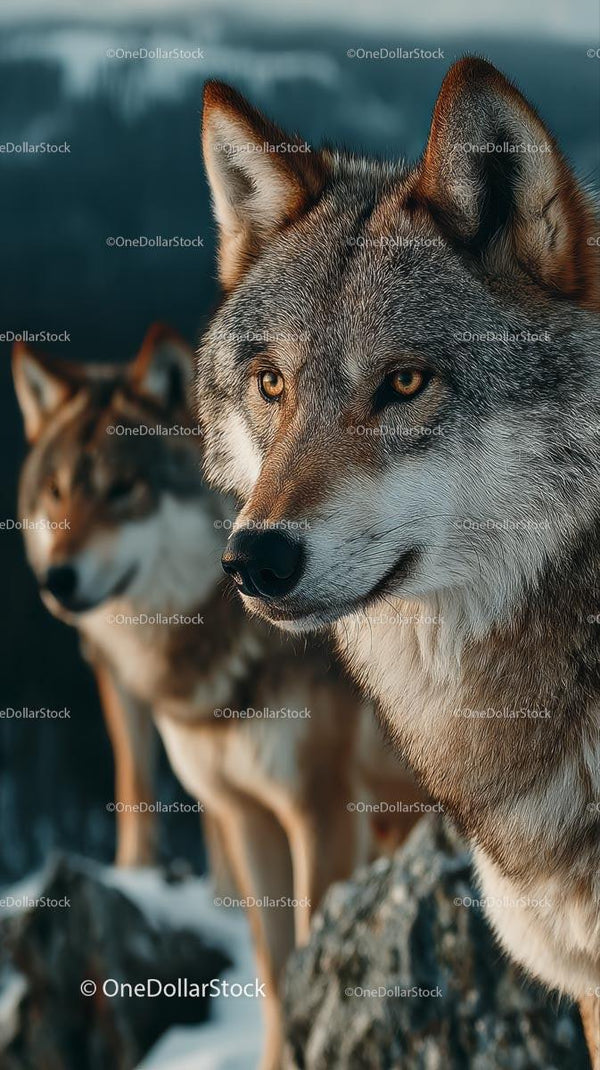 Majestatyczne wilki szare w malowniczej dziczy