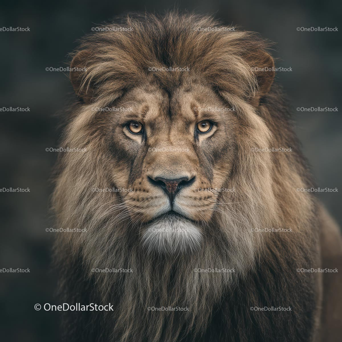 Majestic Lion with Regal Mane and Intense Gaze
