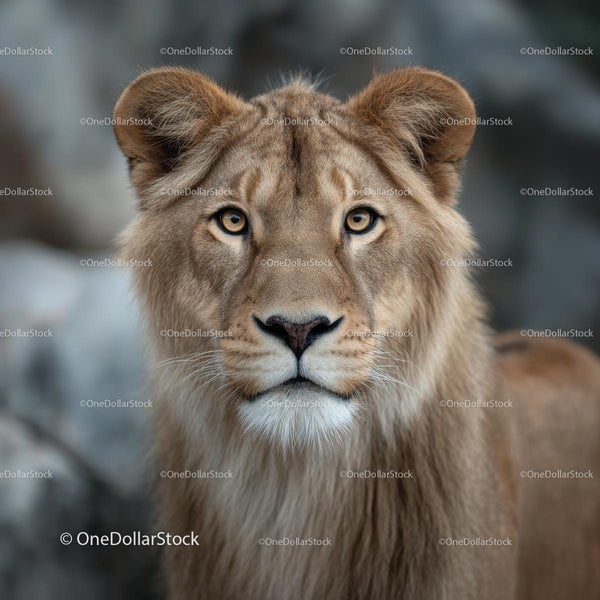 Majestic Lion with Intense Gaze in Natural Habitat