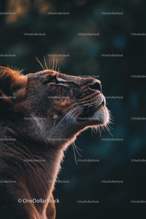 Lioness in Profile Under Soft Evening Light