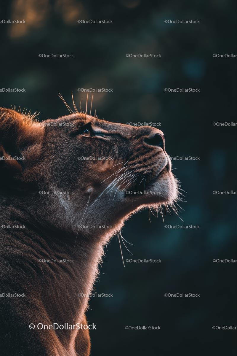 Lioness in Profile Under Soft Evening Light