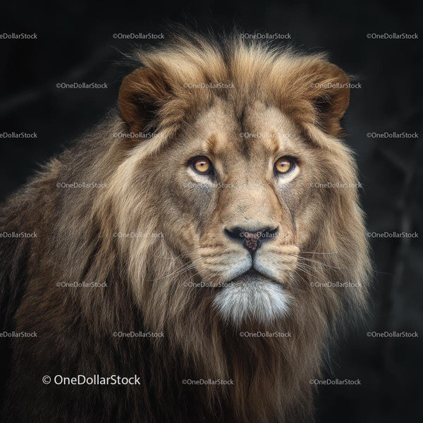Majestic Lion with a Regal Mane in Natural Lighting