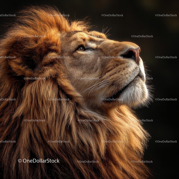 Majestic Lion with Luxurious Brown Mane