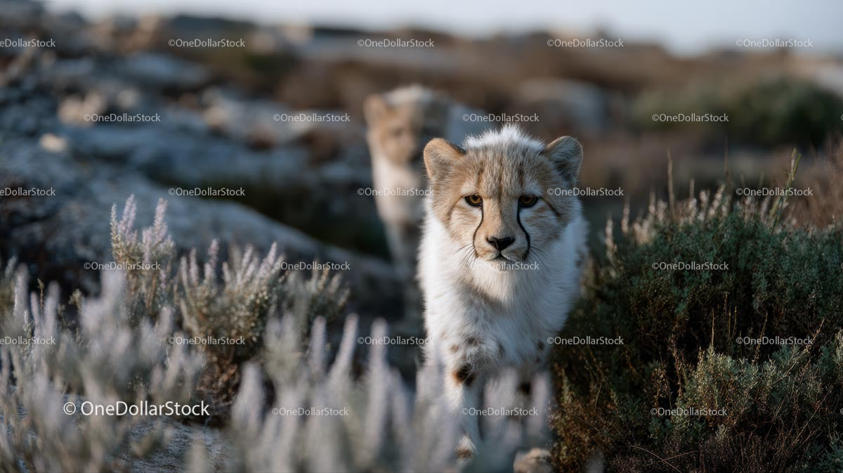 Curious Cheetah Cub Wandering the Savannah