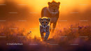 Cheetah Cub Strolling at Sunset in African Savannah
