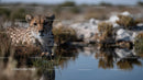 Cheetah Resting by a Waterhole in the African Wilderness