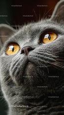 Close-Up of an Elegant British Shorthair Cat