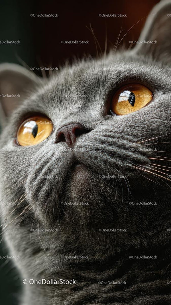 Close-Up of an Elegant British Shorthair Cat