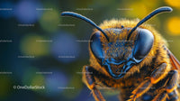 Macro Closeup of a Honeybee with Focus on Details