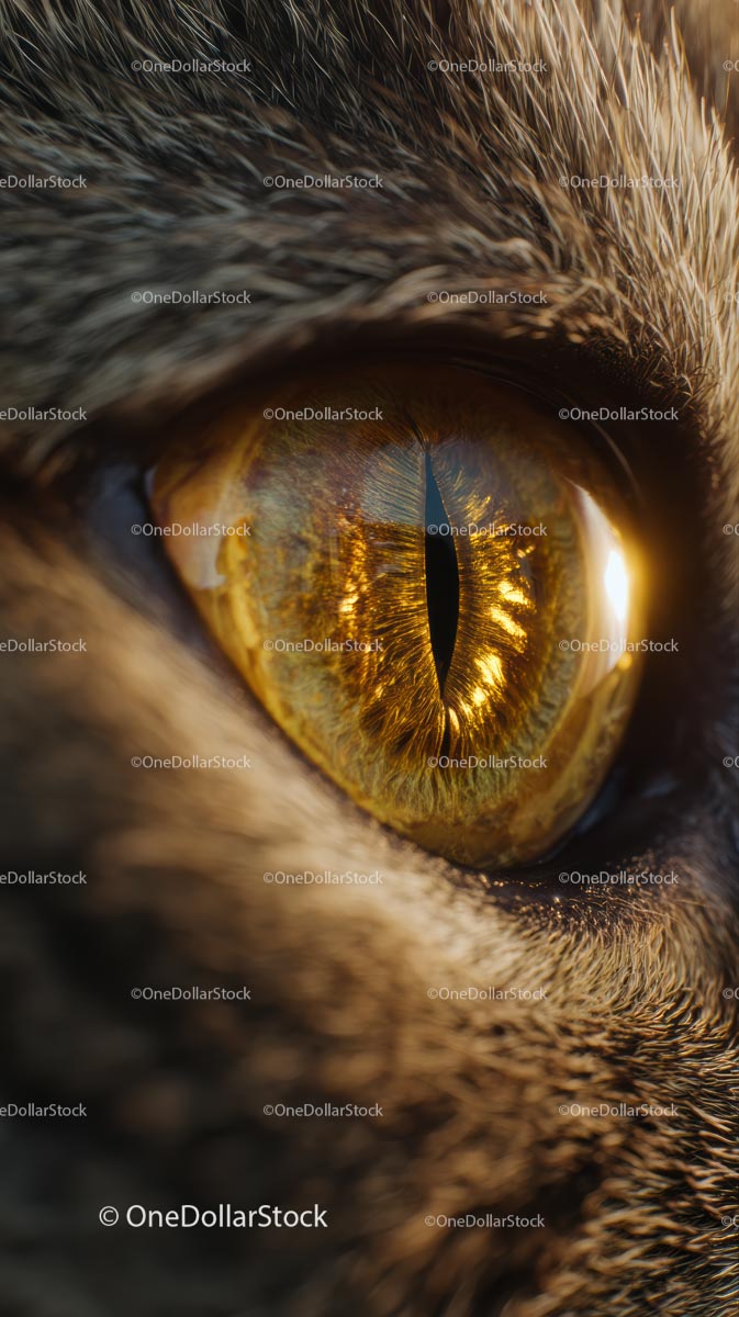 Closeup of a Cat's Eye with Golden Iris