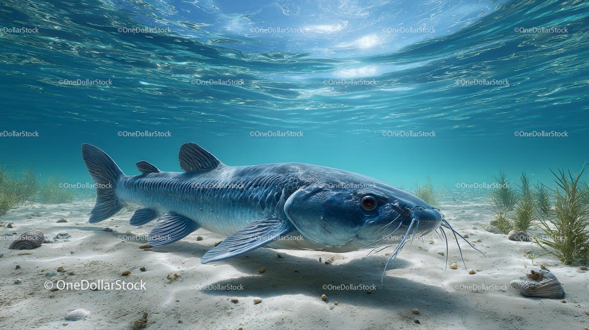 Catfish Swimming Gracefully on the Ocean Floor