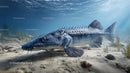 Majestic Sturgeon Swimming Gracefully in a Pristine River