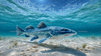 Catfish Gracefully Swimming in Clear Blue Waters