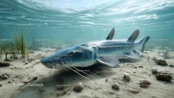 Catfish Resting on a Sandy Riverbed