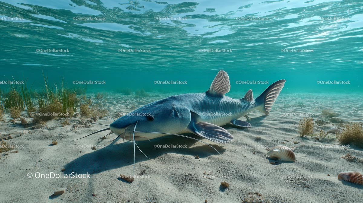 Catfish on Sandy Bottom in Clear Freshwater Setting