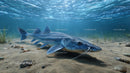 Majestic Catfish Resting on Sunlit Riverbed