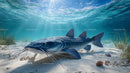 Majestic Catfish Gliding Underwater Amidst Sunlit Waters