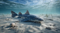 Catfish Resting on Sandy Seabed with Sunlit Waters