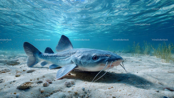 Catfish Gliding Gracefully Along Sandy Ocean Floor