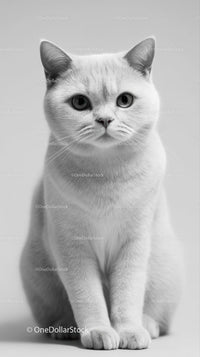 Adorable British Shorthair Cat in Studio Portrait
