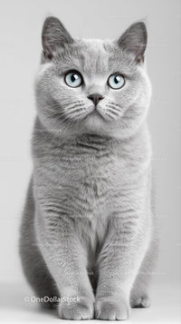 Adorable British Shorthair Cat with Blue Eyes