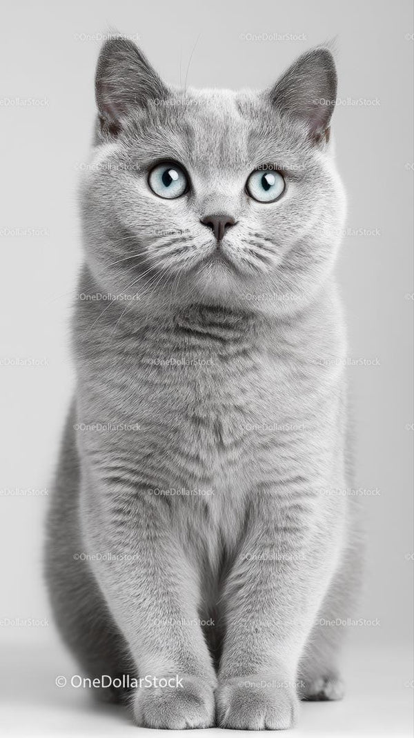 Adorable British Shorthair Cat with Blue Eyes