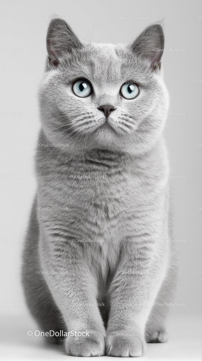 Adorable British Shorthair Cat with Blue Eyes