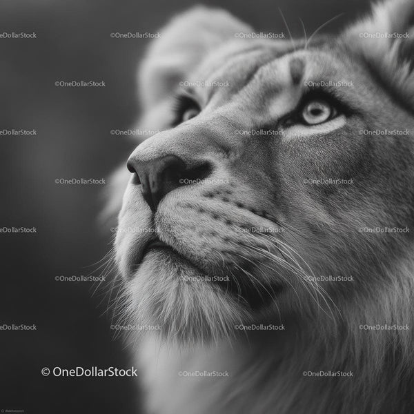 Majestic Lion Portrait in Stunning Black and White