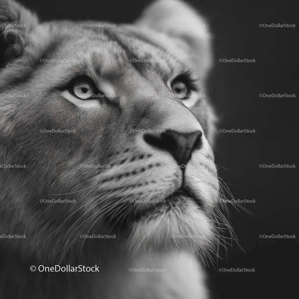 Majestic Lion with Intense Gaze in Close-Up Portrait