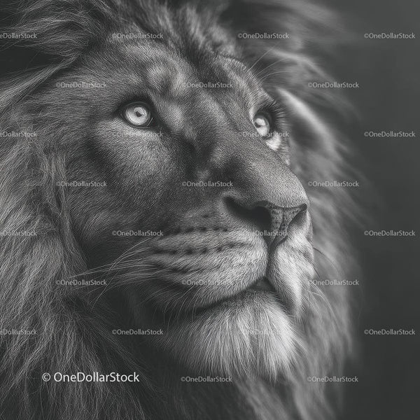 Majestic Lion Portrait in Stunning Monochrome