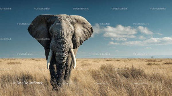 Majestic Elephant in African Savannah