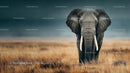 Majestic African Elephant in the Wild Savanna