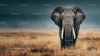 Majestic African Elephant in the Wild Savanna