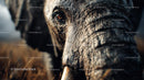 Close-Up Portrait of an Elephant in the African Savannah