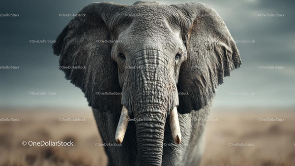 Majestic African Elephant in Natural Savanna Habitat