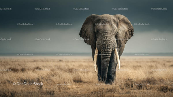 Majestic African Elephant on the Vast Savanna