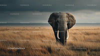 Majestic Elephant Roaming the African Savannah