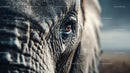 Close-Up of Elephant Eye Capturing Wild Elegance