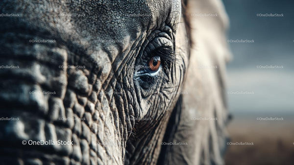 Close-Up of Elephant Eye Capturing Wild Elegance