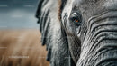 Close-Up of Elephant's Eye and Textured Skin