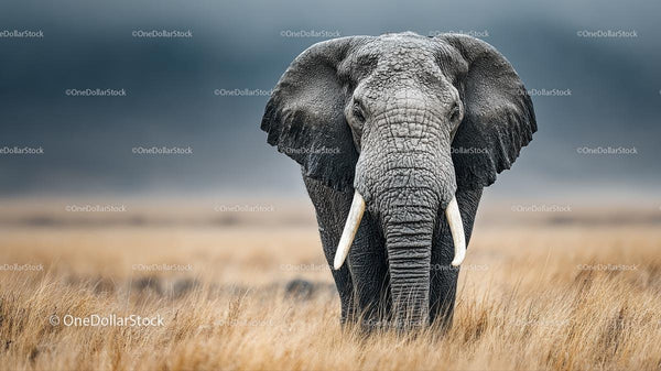 Majestic Elephant on African Savannah