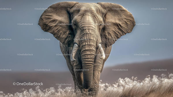 Majestic Elephant on the African Savannah