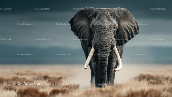 Majestic African Elephant in the Savannah