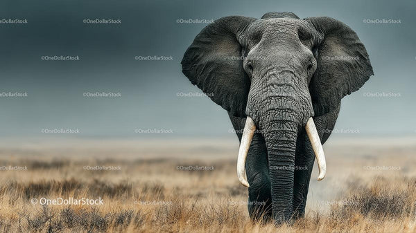 Majestic African Elephant Strolling Through the Savanna