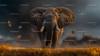Majestic Elephant in African Savannah at Dusk